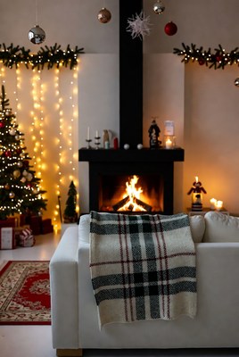 Cozy holiday living room scene