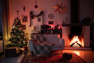 Cozy christmas living room scene