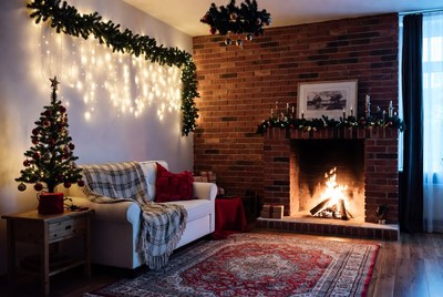Cozy christmas living room scene