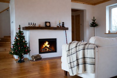Cozy living room with fireplace
