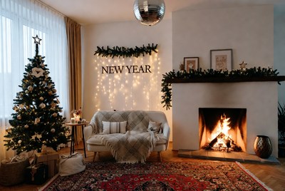 Cozy new year celebration at home