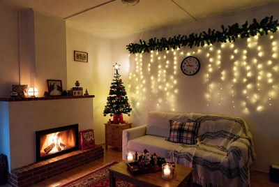 Cozy holiday living room decor