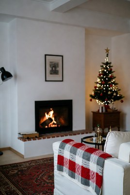 Cozy holiday living room scene