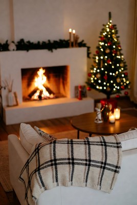 Cozy christmas living room setting