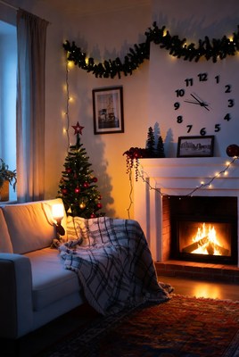 Cozy winter evening at home