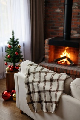 Cozy living room with festive decor