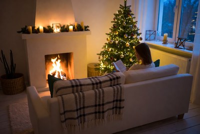 Cozy reading by the fire