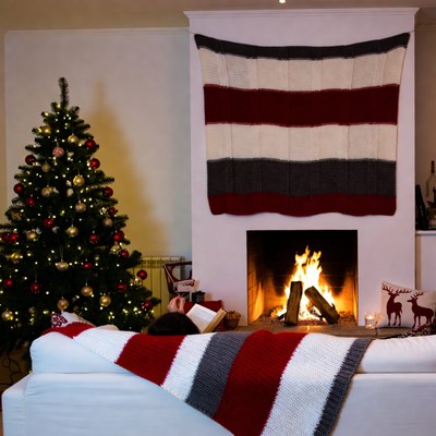 Cozy winter evening by the fire