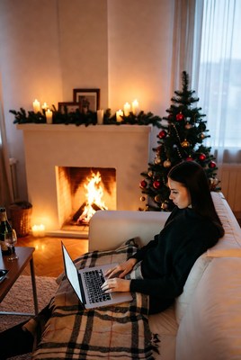 Cozy evening by the fire