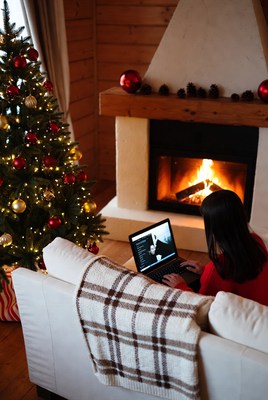 Cozy evening by the fireplace