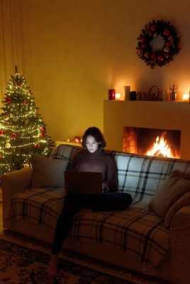 Cozy evening by the fireplace