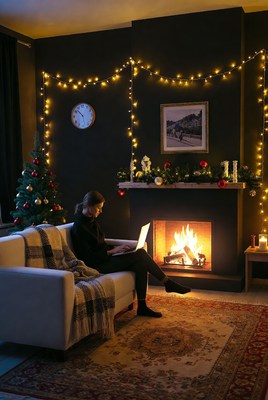 Warm evening by the fire