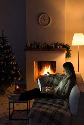 Cozy evening by the fireplace