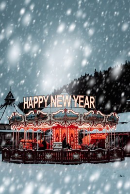 Winter carousel celebration fun