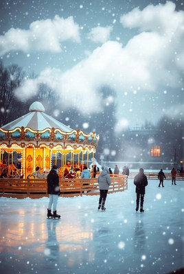 Skaters enjoy winter fun at carousel