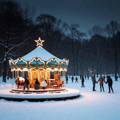 Winter night at the skating rink