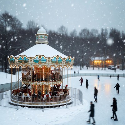 Winter fun at the carousel