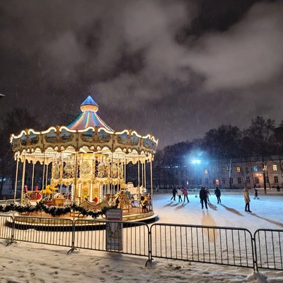 Winter fun at the carousel