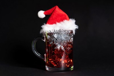 Festive drink in holiday mug