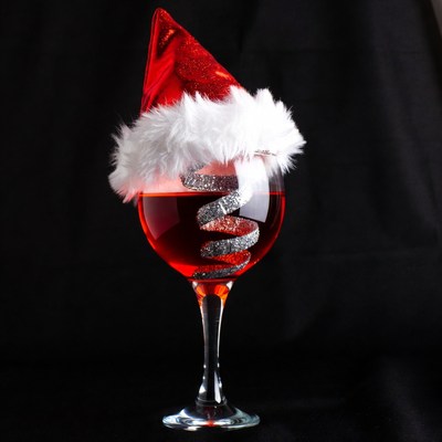 Festive holiday drink decoration