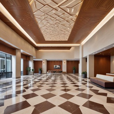 Elegant modern lobby design in hotel