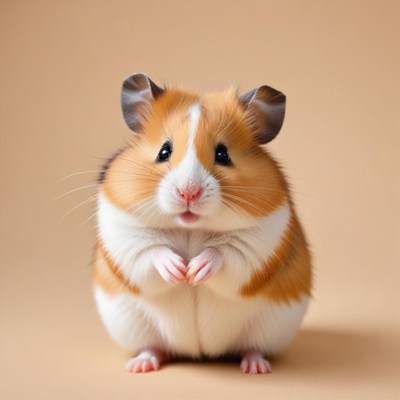 Cute hamster posing on backdrop
