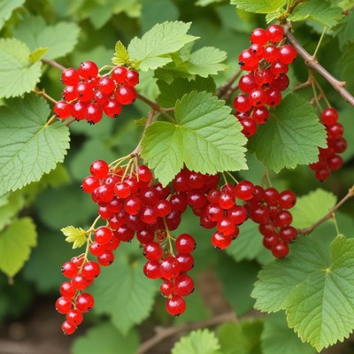 Red berries on green branches