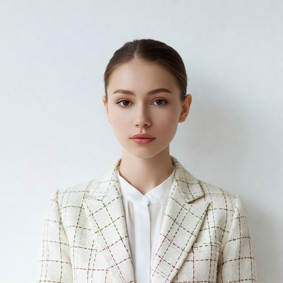 Professional portrait in a light setting