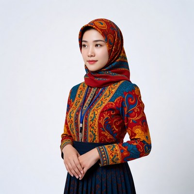 Woman in traditional colorful attire