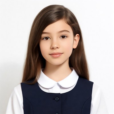 Young girl in school uniform
