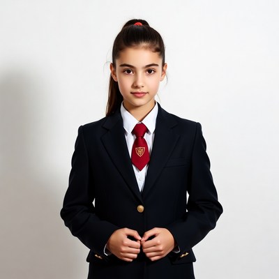 Young student in formal attire