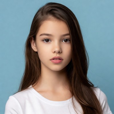 Young girl with long hair