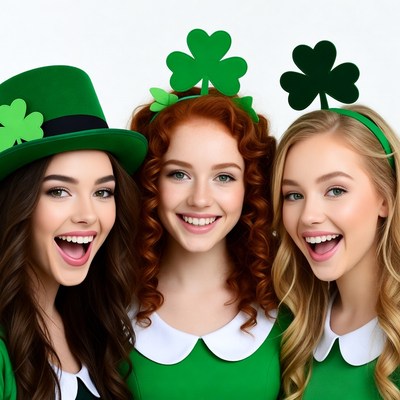 Friends celebrating st. patrick's day together