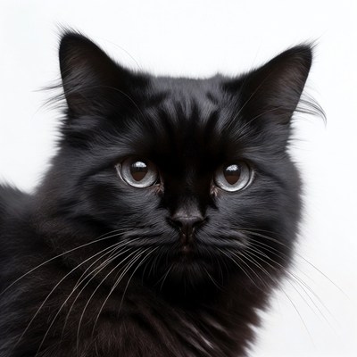Black cat with striking eyes
