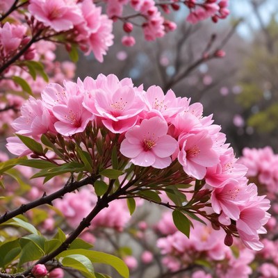Beautiful cherry blossom branches