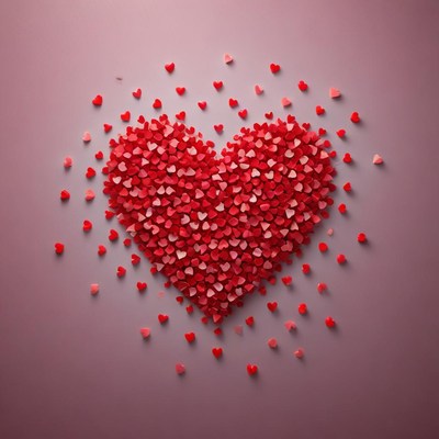 Heart shape made of colorful candies