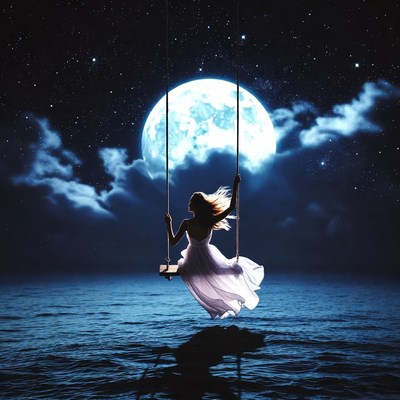 Swinging under a bright moon