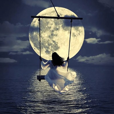 Swinging under a full moon
