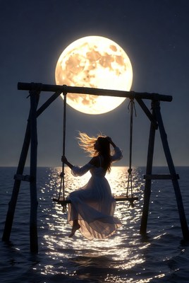 Swinging under a full moon