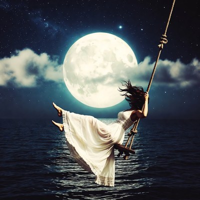 Swinging under the moonlight