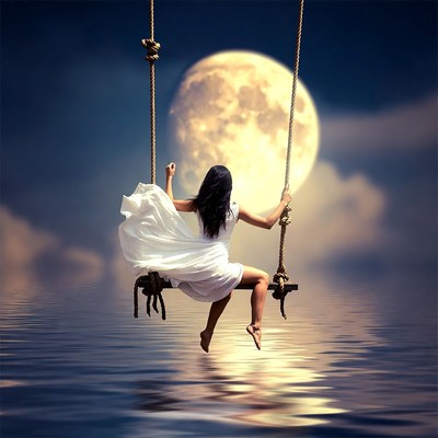 Swinging under the moonlight