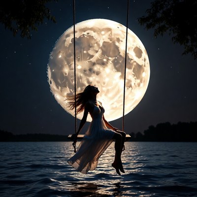 Swinging under a full moon