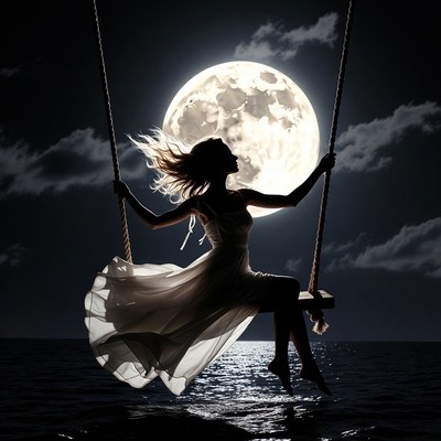 Swinging under the moonlight