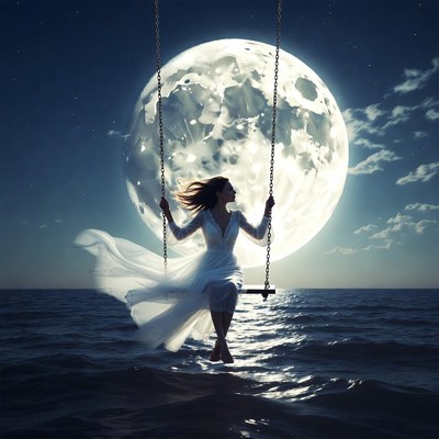 Swinging under a full moon