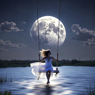 Swinging under a full moon