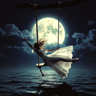 Swinging under a full moon