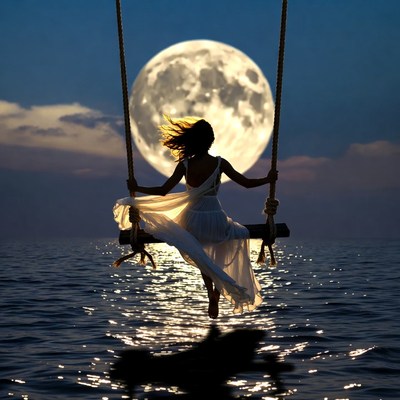 Swinging under a full moon