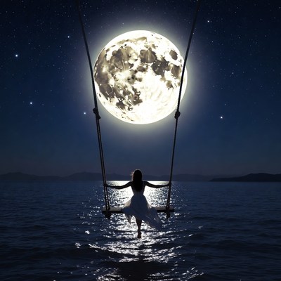 Swinging under a full moon