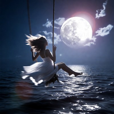 Swinging under the moonlight