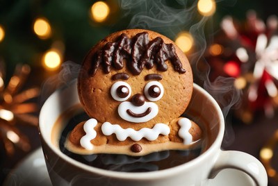 Gingerbread cookie in hot cocoa